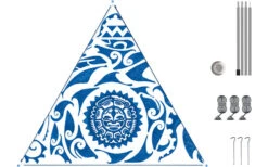 Bent Canvas Allover Set Tarp Caribbean Stripe Hawaii / Zipper Light Blue -Dometic Verkäufe 251485 1778700 1