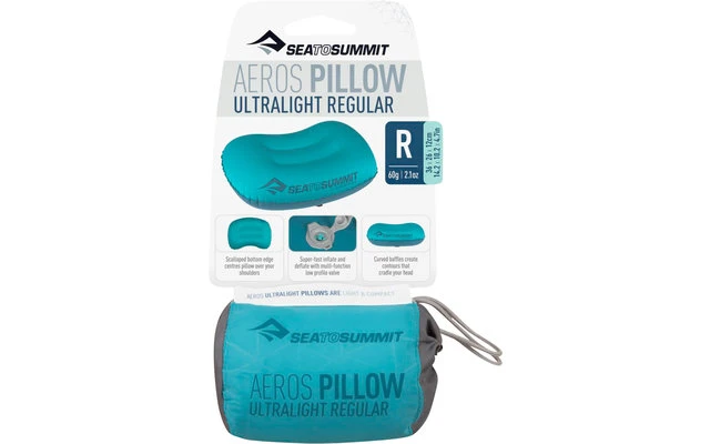 Sea To Summit Aeros Ultralight Pillow Reisekissen Regular, Türkis 36x26x12cm 4 Sea To Summit Aeros Ultralight Pillow Reisekissen Regular, Türkis 36x26x12cm – Bild 4