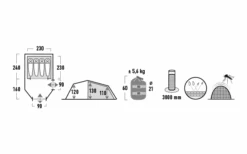 High Peak Zelt Goshawk 4 Tunnelzelt -Dometic Verkäufe 803042 5244845
